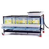 Hatching Time Quail Breeding Cage Indoor, 3 Section,1 Layer, Jumbo Flooring | Stackable bird cage for larger quail with removable walls, roll-out egg tray, waste tray and gravity-fed watering.