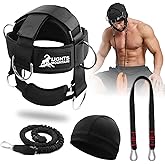 Lights Mountain Adjustable Neck Harness for Weight Training with 6 D-Rings, Includes Skull Cap, Resistance Band &amp; Loading Strap - Adjustable Head Harness for Neck Strengthening &amp; Resistance Workout