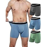 TIICHOO Incontinence Underwear for Men Washable Soft Leak Proof Boxer Briefs for Daily Bladder Leakage 3 Pack