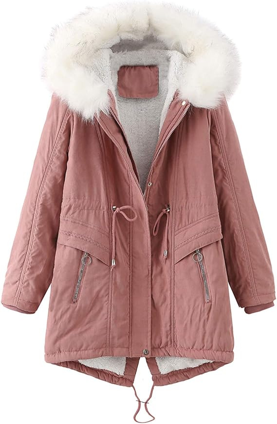 Amazon Foreted ミリタリージャケット ショート丈 コート マウンテンパーカー モッズコート ゆったり アウター 防寒着 ジャンパー フード 裏ボア Aライン 人気 アウトドア 防寒 作業着 秋 冬 冬服 服 レディース ファッション コート ジャケット 通販