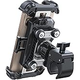 JOYROOM Motorcycle Phone Mount Holder - [Dual Vibration Dampener] 150mph Anti-Shock Phone Holder for Motorcycle [Upgrade Metal Handlebar Clamp] - Bicycle Bike Phone Holder Mount for 4.7-7" Cell Phones