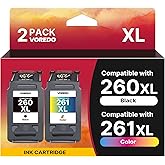 Encre for 260 261 XL for TS7020a Ink Pixma TS5320 Ink for Ink 260 261 XL Work for Pixma TS5300 TR7020 TS6420 TS6420a All in O