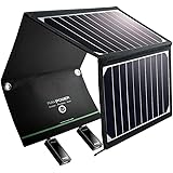 Solar Charger RAVPower 16W Solar Panel with Dual USB Port Waterproof Foldable for Smartphones Tablets and Camping Travel