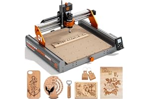 WIZMAKER Artsian 01 CNC Router Machine 12000 RPM 300W GRBL Control 3-Axis Engraving 0.1mm Accuracy Spindle Laser Mode Switch Industrial Workrange 16.53''x16.53''x3.54'' Engraver 98% Pre-Assembled