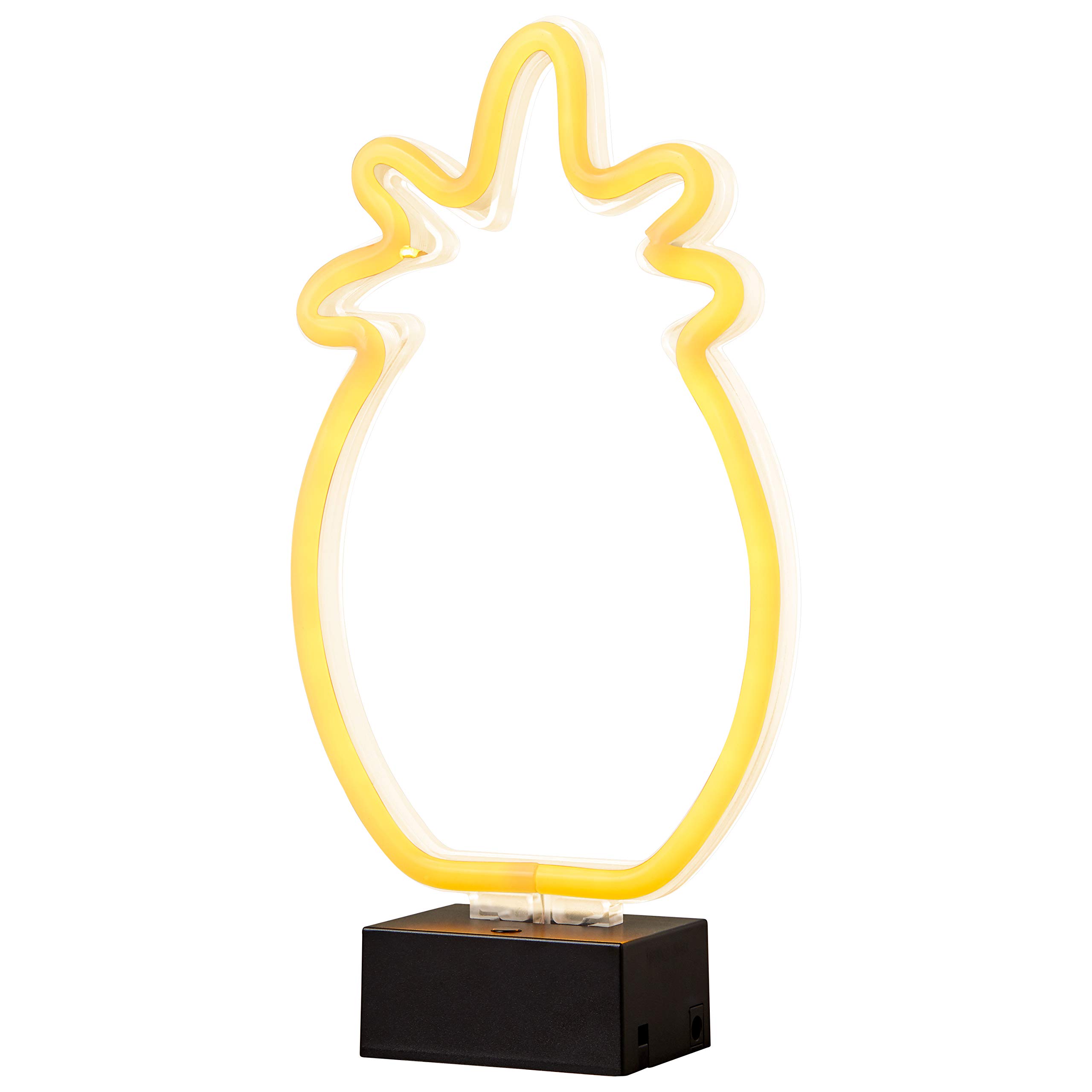 Amazon Brand – Rivet Pineapple LED Neon Novelty Table or Wall Lamp Light, 11.25"H, Yellow