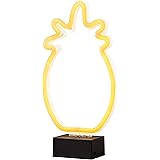 Amazon Brand – Rivet Pineapple LED Neon Novelty Table or Wall Lamp Light, 11.25"H, Yellow