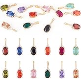 Sparkeads Cubic Zirconia Oval Charms Assorted Water Droplet Rhinestone Charms Diamond Crystals Gems Shiny Teardrop Dangle Pendants for Jewelry Making Earrings Necklace DIY Keychain Supplies