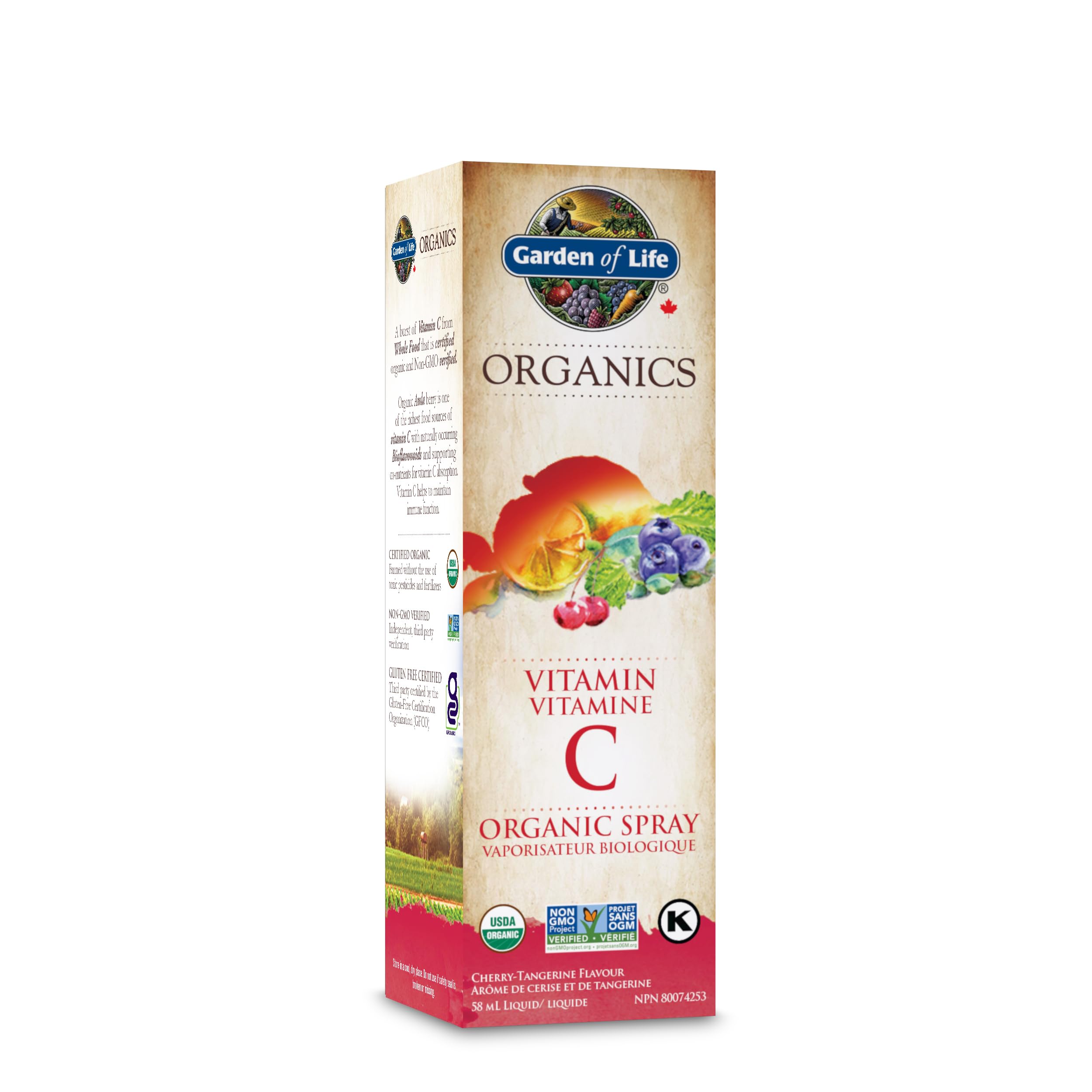 Garden of Life mykind Organics Vitamin C Organic Spray Cherry-Tangerine, 58 ml, (Pack of 1)