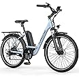 Funhang Electric Bike for Adults, 26" 1000W Peak City Cruiser Ebike, 21.7MPH 50 Miles Commuter Electric Bicycle with 48V 374.4WH Removable Li-ion Battery, Adjustable Stem, Rear Rack, Fenders, 7-Speed