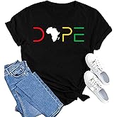 SUWATOIN Womens Black Pride Shirts Black History Month T-Shirt Juneteenth Tee African American Melanin Short Sleeve