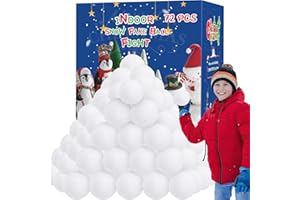 HOMIAR 72 Pack Snow Toy Balls for Kids Indoor, Snow Fake Ball Kids Toys, Indoor Snow Fight Ball Set, Artificial Snow Toys Ball for Winter Parent-Child Throwing Game Christmas Decorations Party Gift
