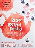 Wickedly Prime Organic Herbal Tea, Rose Berry Rooibos, 15 count