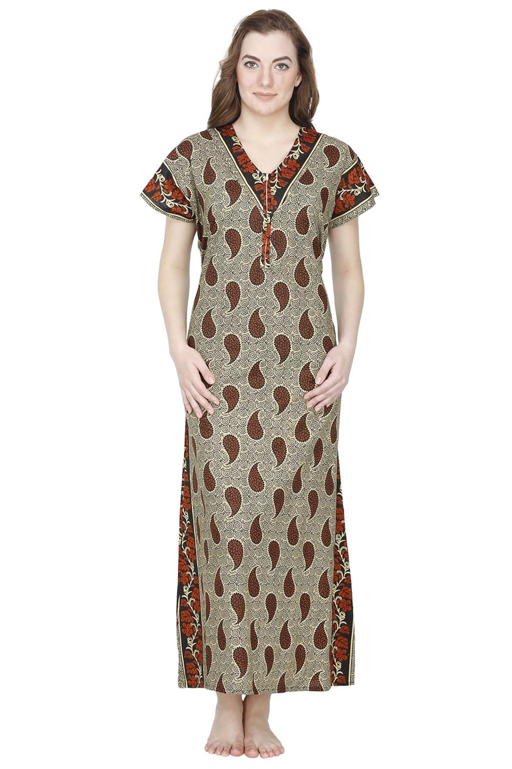 secret wish women's cotton nighty, nightdress (free size)