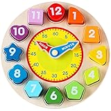 Toyssa Wooden Teaching Shape Sorting Clock