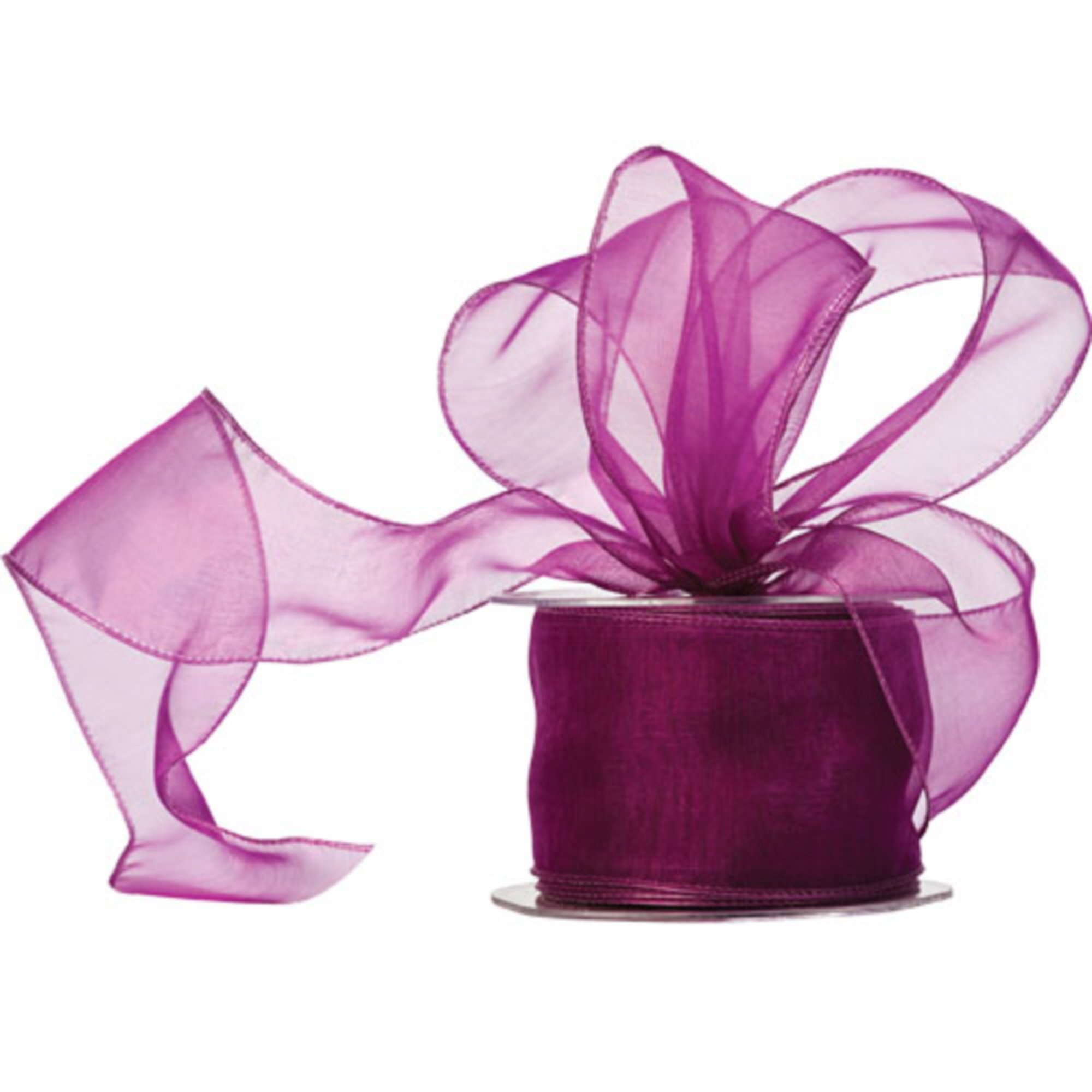 Truly Madly Deeply Purple 60mm Wide x 20 Metre Long Reel of Wired Organza Ribbon. Great for Birthday Decoration, Gift wrap, Christmas Ribbon, Wreath Making Supplies, DIY Crafting