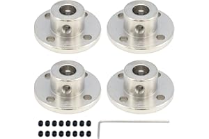 S SYDIEN 4Pcs 8mm Rigid Flange Shaft Coupling Motor Guide Shaft Coupler Connector with Set Screws & Wrench