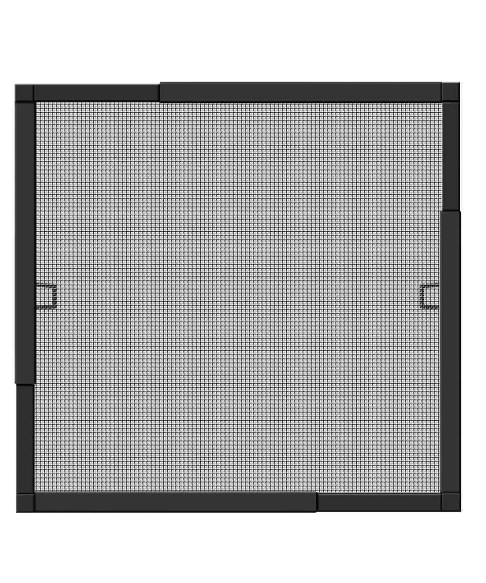 Schellenberg 70081 Insect Screen Window Telescope, Aluminium Frame Without Drilling and Sawing to Mount, Individual Size by Pulling, Anthracite, Charcoal, bis 140 x 150 cm