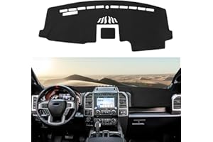 Rilsen Dashboard Cover Mat Custom Fit for 2015-2020 Ford F150 Dash Cover Nonslip Dash Mat Protector Sunshade No Glare Black