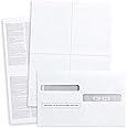 Blank W2 4 Up Tax Forms 2024,50 Employees kit, with Self-Seal Envelopes, Instructions in Back of The Forms, Great for QuickBooks and Accounting Software, Idea for E-Filing, W2 4-Up 2024