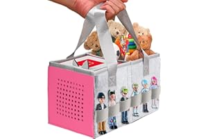 ThxYour Upgraded Storage Case for Toniebox Starter Set and Tonies Figurines, Premium Folding Bag Can Hold 30-40 Tonies Figures Characters, Carrying Case (Pink)