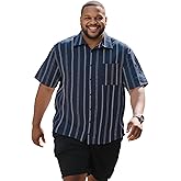 Yuyapu Button Down Shirt Men Causal Big and Tall Shirts for Men Short Sleeve Button up Summer Beach Work Shirts Plus Size