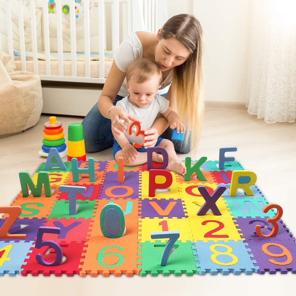 StillCool Baby Foam Play Mat (36-Piece Set) 5.9x5.9 Inches Interlocking Kid's Floor Puzzle Colorful EVA Tiles: Toys & Games