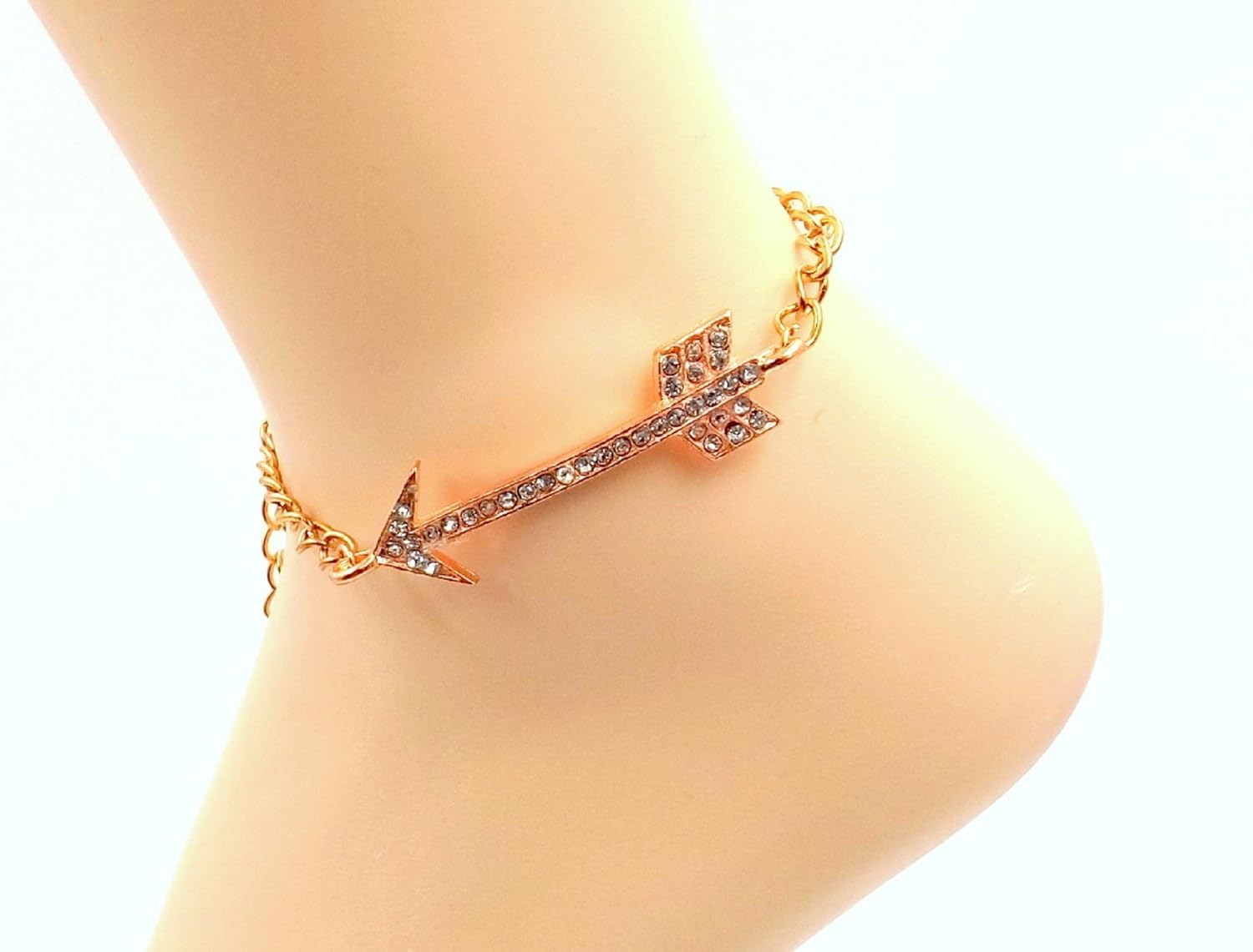 rose gold ankle bracelet with initial