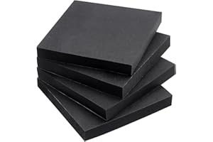 EASTERN WOLF Sticky Notes 3x3 Self-Stick Notes Bright Colors Sticky Notes 4 Pads 90 Sheets/Pad (Black)