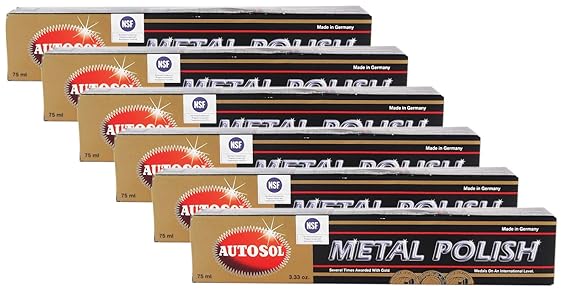 6x AUTOSOL Metal Polish Edel Chromglanz Metall Politur Chrompolitur 75 ml
