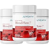 Juvenon BloodFlow-7 Nitric Oxide Supplements for Men & Women - Natural Nitric Oxide Booster with Nitrosigine® + S7® - Blood Flow & Circulation Support (3-Pack)