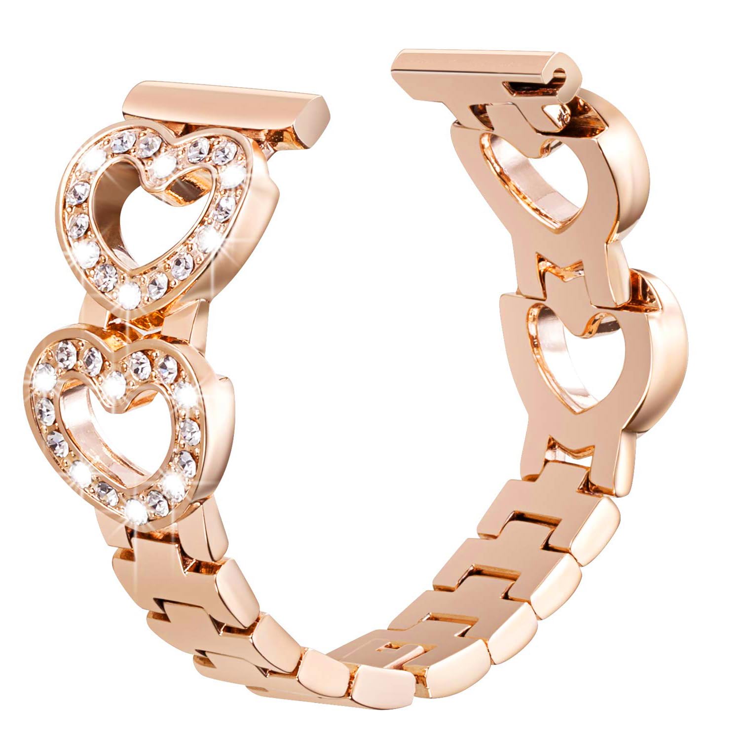 SaNgaiMEi Bling 20mm Strap Compatible for Samsung Galaxy Watch 5 40mm 44mm/Galaxy Watch 4 40mm 44mm /Galaxy Watch 3 41mm / Active 2 40mm 44mm / Garmin Vivoactive 3 Metal Galaxy Strap Women