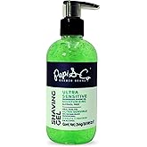 Papi & Co. Shave Gel Men – Sensitive Skin Shaving Gel with Brazilian Mint Oil – Clear Non-Foaming Formula for Beard and Mustache – Moisturizing Barber Grooming Skincare, Alcohol-Free – 8.6oz