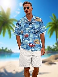 Hawaiian Shirts for Men Summer Beach Casual Short