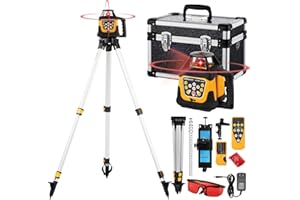 LotaTools Self-Leveling 0.11"/100' Rotary Laser, 2000' Rotary Laser Level Kit, IP66 with Aluminum Tripod, Grade Rod for Grading