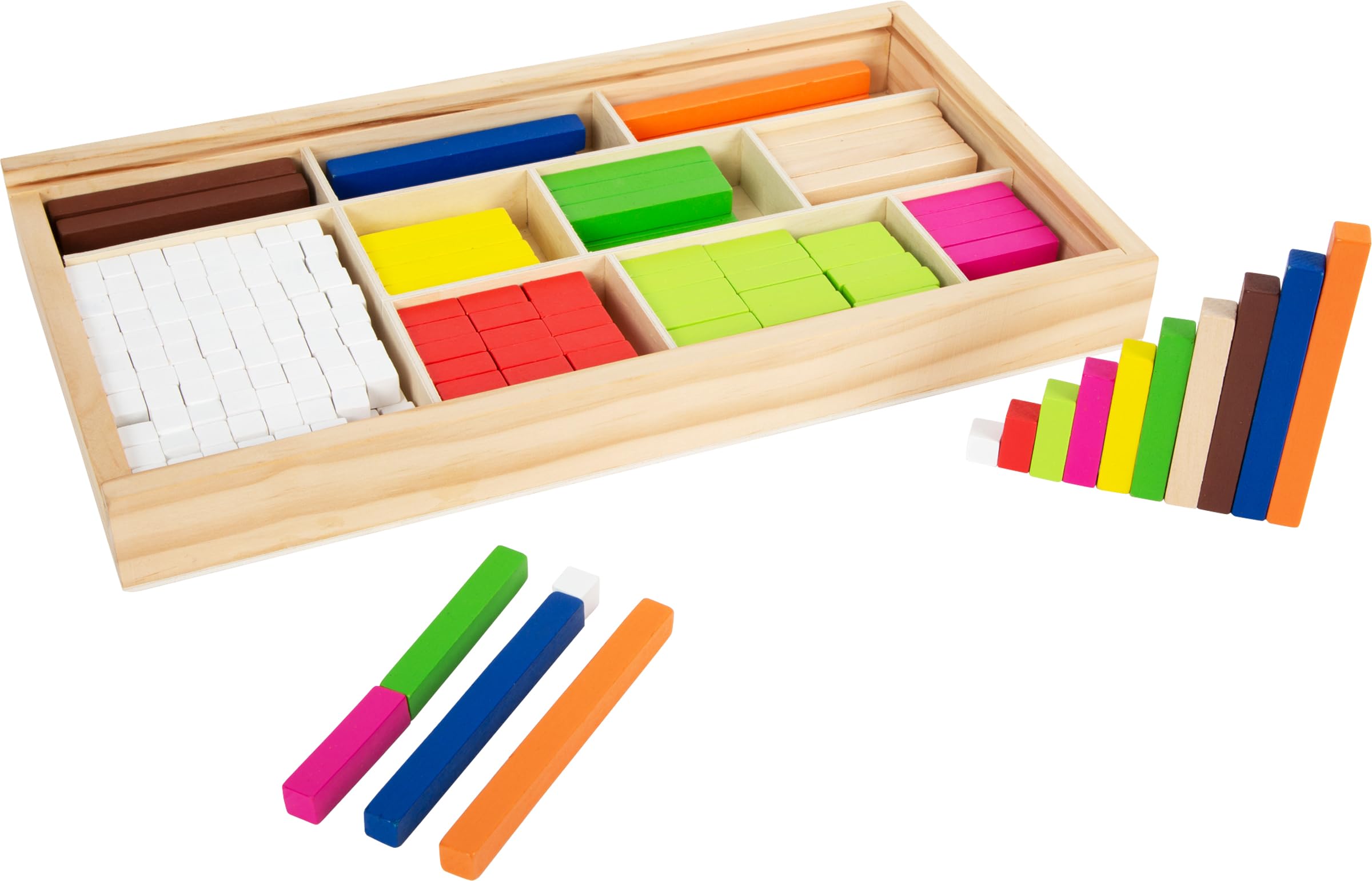 small foot 1136 wooden calculus stick set, for learning the small 1x1, 300 coloured sticks in a box, from 5 years on — image 1