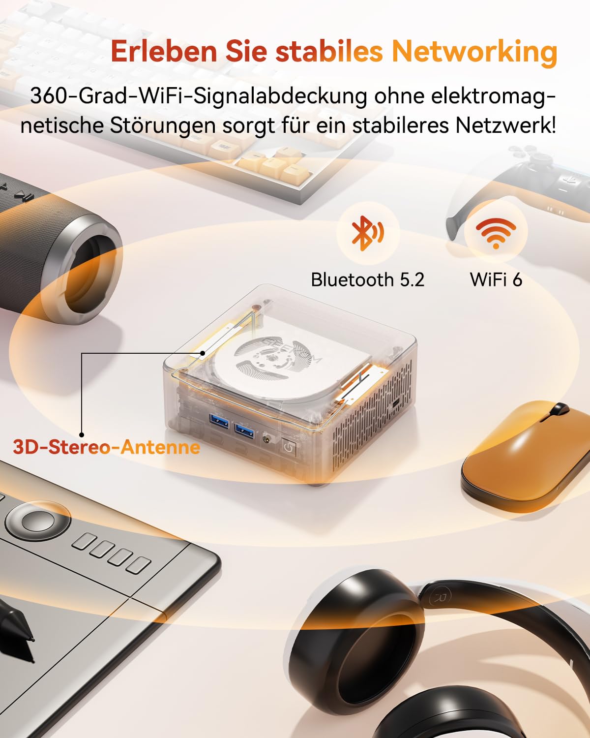 GEEKOM Mini PC A5 mit AMD Ryzen 7 5825U(Upgrade zu 5500U), 16GB DDR4 (Aufrüstbar,Kein LPDDR) 512GB SSD | 3 Jahren Garantie | 2.5G LAN | NUC Mini PC Win-11 Pro | Mini Computer für Home/Office/Gaming 7
