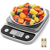 SIMPLETASTE Digital Food Kitchen Scale 11 Lb, Weight Grams and oz for Cooking Baking, Silver/Chromeplated Plastic (700US…
