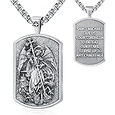 Eusense Saint Necklace Sterling Silver 925 Protection Jewelry for Men Women Patron St Medals Amulet Pendant