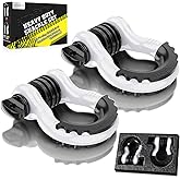 AUTOBOTS 3/4" D Ring Shackles (2 Pack), D Rings Heavy Duty 48,000Ib Break Strength with 7/8" Pin, Tow Hooks for Offroad Vehicle Truck Recovery White