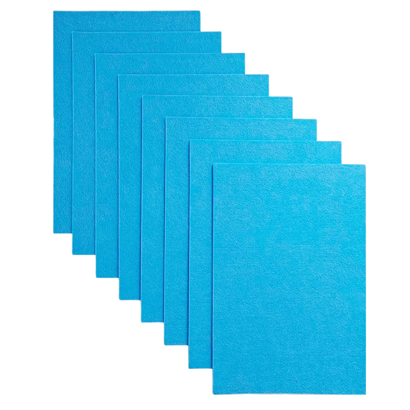 Jtnohx Stiff Felt Fabric for Crafts, 2mm Thick Colour Felt Sheets, 8 Pcs 20x30cm Craft Fabric for Sewing & DIY Projects(Blue)