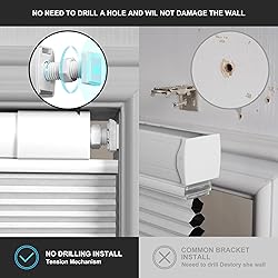 Boolegon No Drill No Tools Cellular Shades Top Down