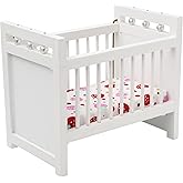 1/12 Miniature Wooden Doll Crib Mini Bed for Dollhouse Bedroom Furniture