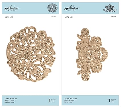 Download Floral Bundle Floral Mandala And Floral Bouquet Etched Dies Folk Art Collection By Lene Lok 2 Items Amazon In Home Kitchen