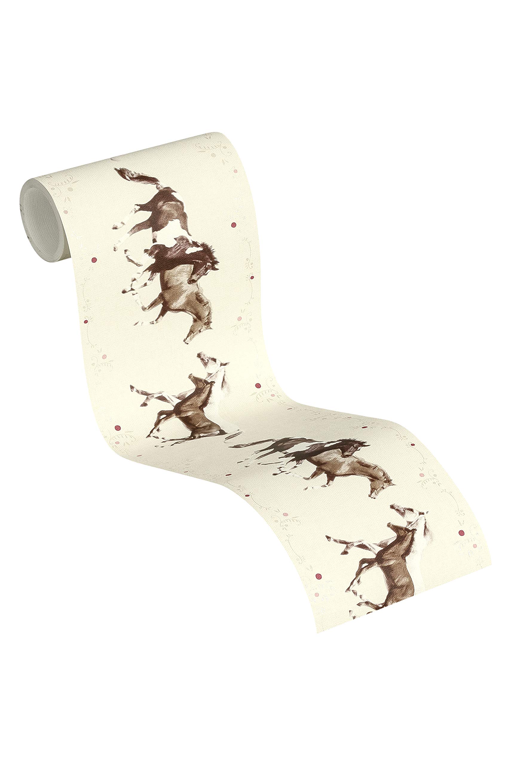 A.S. Création Animal Wallpaper for Kids Wallpaper Border Little Stars Non-Woven Wallpaper 5.00 m x 0.13 m Creme Brown Violet Made in Germany by Livingwalls 358382 35838-2
