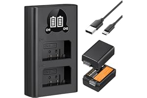 K&F CONCEPT 1600mAh EN-EL25 Battery and Dual USB C Micro B Battery Charger Compatible with Nikon Z30 Z50 Z50ii ZFC Cameras