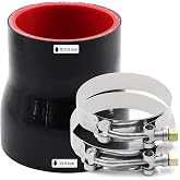TuoLauthon 2-1/2 to 3 inches Straight Black Silicone Reducer Coupler with 2 T-Bolt Clamps 4 Layers of Polyester Reinforcement Suitable High Level Turbo Pipe