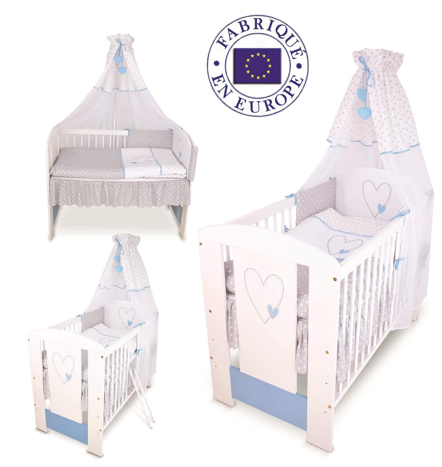 Berceau Bebe Lit Bebe Cododo 1 X 60 Cm Cœur Bleu Avec Set De Lit Complete Mobilier La Chambre De Bebe Dwteam In Berceau Bebe Lit Bebe Cododo 1 X 60 Cm Cœur Bleu Avec Set De Lit Complete Mobilier La Chambre De Bebe Dwteam In