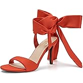 Trary Pink Purple Nude Red Black Heels for Women, Lace Up Chunky Heels for Women, Strappy Heels for Women Sandals, High Platform Stripper Heels, Comfortable Wide Width Tie Up Heels 3 Inch Open Toe