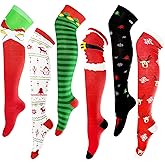 Anyumocz 6 Pairs Christmas Knee High Socks,6 Styles Christmas Stockings,Funny Xmas Socks for Women,Party,Gifts