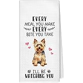 Yjeslw Funny Yorkshire Terrier Kitchen Towels, Yorkshire Terrier Gifts Hand Dish Towels Decor, Yorkie Gifts for Women Tea Towel for Kitchen Decorative, 16x24 Inch
